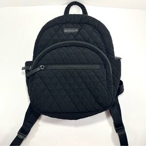 Vera Bradley Essential Compact Backpack Classic Black Quilted Polkadot Lining